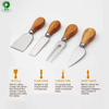 38*30*4cm Large Customizable | Cheese Board with Sauce Cup Snack Trough | Acacia Wood Four Knife Four Fork Cheese Board