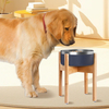 Adjustable Natural Wood Dog Bowl Stand Custom Large Bamboo Feeder Holder for Water Food Elevated Wooden Dog Feeding Home Office