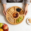 Small Fresh Dinner Plate Tray Eco-friendly Polished Bamboo for Snack Cake Serving New Round Bamboo Design for Household