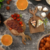 Modern Acacia Wooden Cutting Board Antler Handle Christmas Charcuterie Serving Tray for Cheese Vegetables Food Laser Chopping
