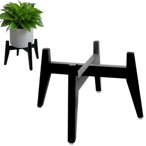 Acacia Wood Large Flower Pot Stand Indoor and Outdoor Solid Wood with Adjustable Width for Home and Garden Use
