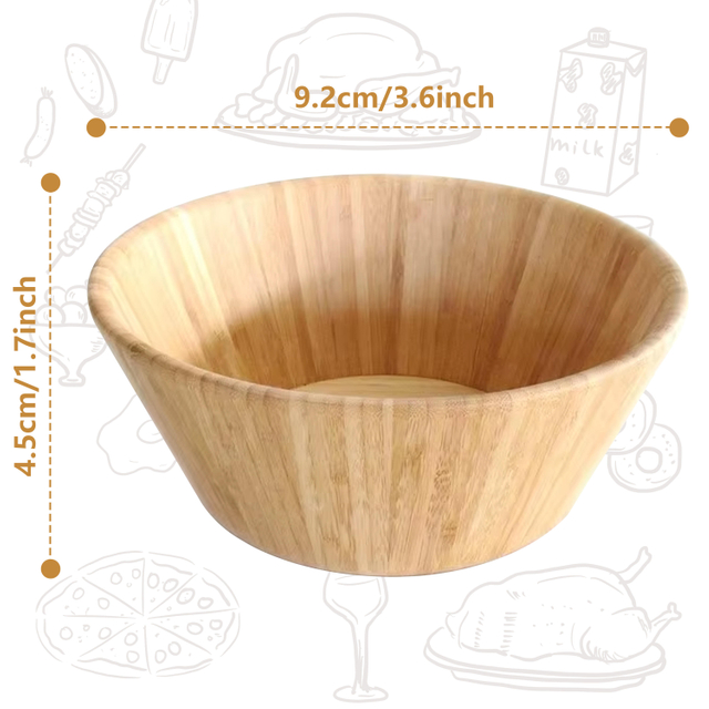 Japan-Style Silicone Salad Soup Bowl Set Sustainable Wooden Bamboo Dinnerware with European Design Style