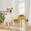 Customizable Indoor and Outdoor 304 Stainless Steel Pet Feeding Bowl with Bamboo Heightened Stand