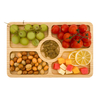 Bamboo Serving Tray with 5 Compartments Eco-Friendly Charcuterie Board Food Dish Plate Laser Logo for Presenting Dishes & Plates