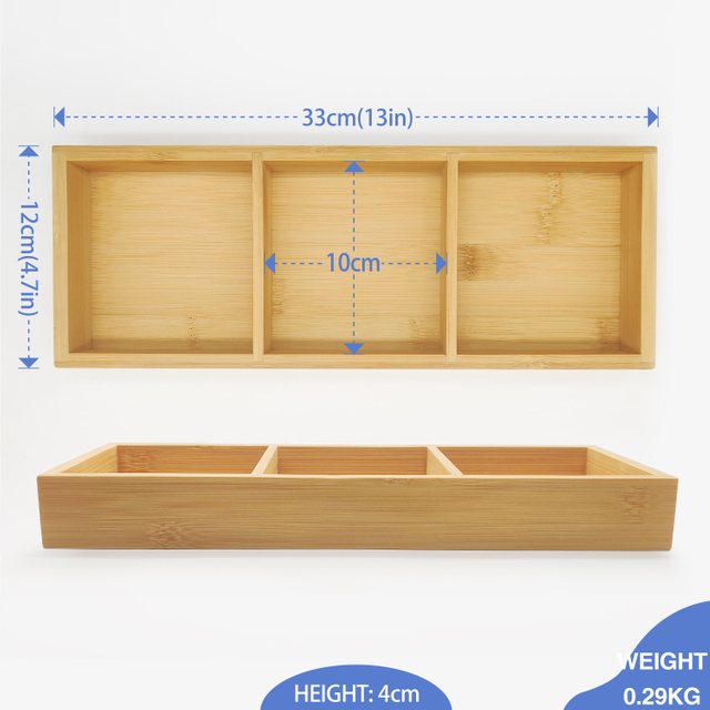 Wholesale Bamboo Drawers and Desk Storage Trays for Office Home Kitchen Supplies Jewelry Bathroom Tableware