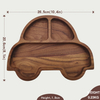 Walnut Wood Dinner Plates Round Wood Plates Set Easy Cleaning Lightweight for Dishes Snack Dessert