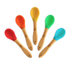 100% Food Grade Custom Logo Kitchen Spoon Toys Baby Spoon Wooden Silicone Spoon