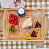 Environmentally Friendly Bamboo Single Tier American Style Multifunction Service Tray for Bread Pastry Dessert Custom