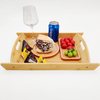 Environmentally Friendly Bamboo Single Tier American Style Multifunction Service Tray for Bread Pastry Dessert Custom
