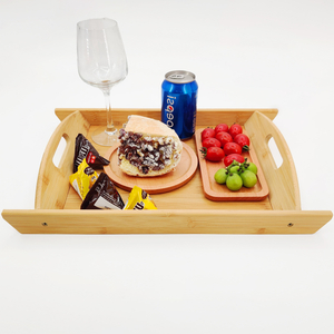 Environmentally Friendly Bamboo Single Tier American Style Multifunction Service Tray for Bread Pastry Dessert Custom