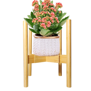 Bamboo Plant Stand Indoor Floor-to-ceiling Balcony Iron Flower Stand Modern Minimalist Metal Plant Shelf Cross Flower Pot Stand