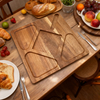 Eco-Friendly Acacia Wood Divided Tray, Stylish Square Wooden Platter for Home, Cafe & Restaurant Use
