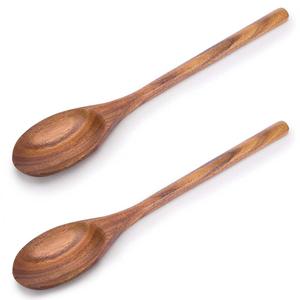 Food Grade Long Handle Salad Spoon, Handcrafted Wooden Cooking Spoon for Home, Restaurant, Bar