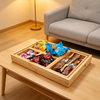 Sustainable Modern Portable Pressed Bamboo Lacquer Finish Multi-Compartment Serving & Storage Tray