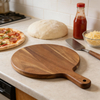 Wholesale Solid Acacia Wood Pizza & Cheese Board Fruit Cutting Bread Serving Board with Handle Chopping Blocks