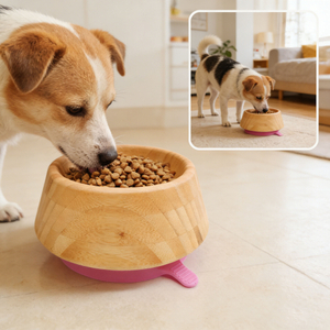 Natural Material Non-slip Polished Bamboo Cat Bowl Cup Durable Eco-Friendly LFGB Certified Customized Packing Home Use Free