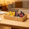 Two Compartment Natural Color Bamboo Storage Rack Snacks Sundries Items Tea Coffee Bag Desktop Storage Box