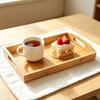 Bamboo Barbecue Tray Household Bamboo Tea Cup Tea Tray Serving Binaural Tray Solid Bamboo Plate