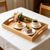 Bamboo Barbecue Tray Household Bamboo Tea Cup Tea Tray Serving Binaural Tray Solid Bamboo Plate
