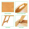 Bamboo Foldable Breakfast Bed Tray Table Legs Portable Food Serving Snack Tray for Eating Working-Dishes Plates