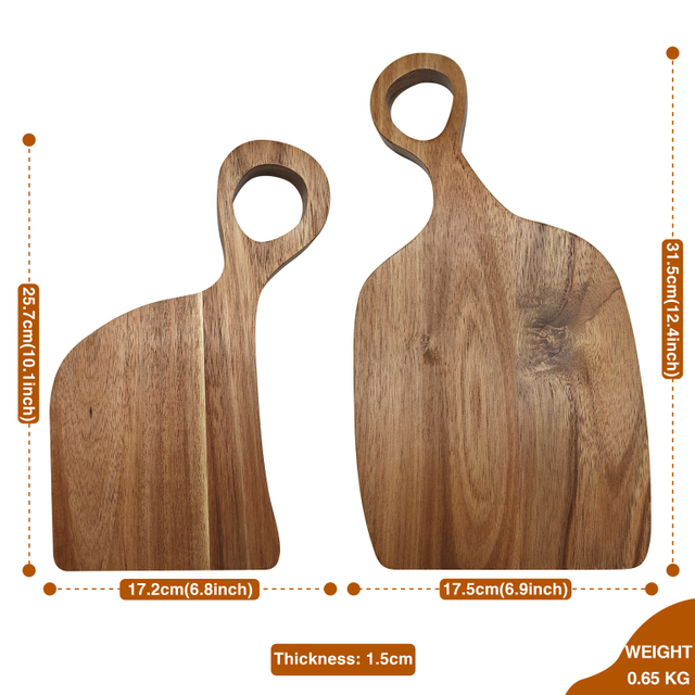Kitchen Acacia Wood Cutting Boards Beech Chopping Board Wooden Couple Cutting Board with Handle