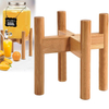 Multifunctional American Style Bamboo Adjustable Storage Rack for Beverage Dispenser Pet Bowl Flower Pot Holder