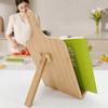 Bamboo Wood Adjustable Reading Rest Tablet Chef Home Learning Foldable Cooking Bookshelf Page Fixed Kitchen Bookend Rack