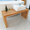 Bamboo Modern Shower Bench Chair Wood Shower Seat Bath Stool Ottoman Storage Apartment School