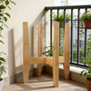 Adjustable Contemporary Bamboo Floor Plant Stand Indoor Single Plant Holder 8-12 Inch for Home Use