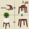 Modern High Quality Wooden Plant Stand Indoor/Outdoor Flower Pot Holder for Multiple Plants Stylish Eco-Friendly Durable Garden