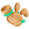 Hot Sells Weaning Natural Bamboo Baby Plate With Soft Silicone Spoons for Baby