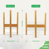 Indoor Mid Century Modern Wood Natural Durable Balcony Rack Follower Pot Display Stand Bamboo Wooden Plant Holder for House