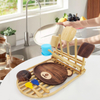 Factory Direct Wholesale Kitchen Countertop Foldable Bamboo Dish Drying Rack for Kitchen Utensils Drain Storage Tool