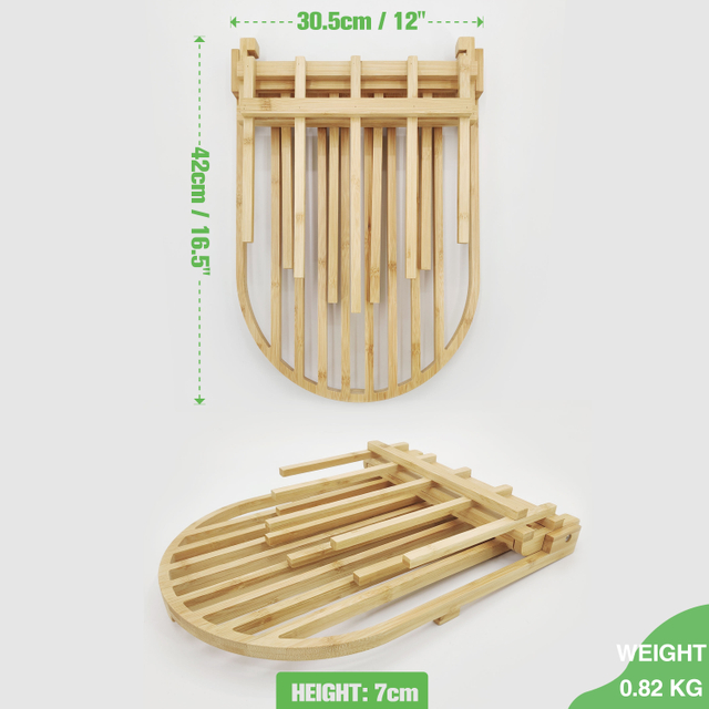 Factory Direct Wholesale Kitchen Countertop Foldable Bamboo Dish Drying Rack for Kitchen Utensils Drain Storage Tool