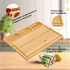 Extra Large Laser Engraved Bamboo Chopping Block with Juice Grooves Dishwasher Safe Totally Natural Organic Material