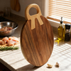 Acacia Wood Cutting Board with Handle Eco-Friendly Kitchenware Dishwasher Safe Chopping Board for Cheese & Charcuterie Serving
