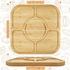 OEM&ODM Customized Bamboo Food Tray Bamboo Divider Plate for Kids Children's Bowl