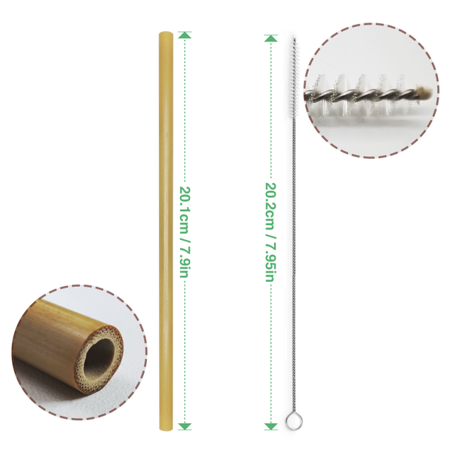 YCZM Natural Organic Eco-Friendly Reusable Drinking Straw Set for Party Gathering Camping