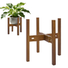 Adjustable Indoor Plant Stand Bamboo Mid Century Modern Stable Plant Holder Fits 8 9 10 11 12 Inch Pots Utility Racks