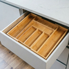 Adjustable Bamboo Drawer Divider Expandable Drawer Organizer Box for Kitchen Cutlery Knife Silverware Stationery Storage