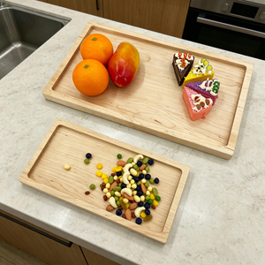 Hot Selling Natural Hardwood Storage Tray, Smooth Wooden Rectangular Platter for Kitchen, Party & Dessert Display