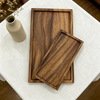 Eco-Friendly Acacia Wood Rectangular Trays, Multi-size Decorative Serving Board for Dining Table & Bathroom Storage