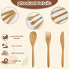 Factory Direct Biodegradable Durable Bamboo Flatware Sets Sustainable Eco-Friendly American Style Laser Logo Parties Weddings