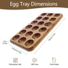 Japanese Style Eco-Friendly Wooden Double Row Egg Storage Box Home Organizer Rack for Fresh Eggs in Kitchen Refrigerator Storage