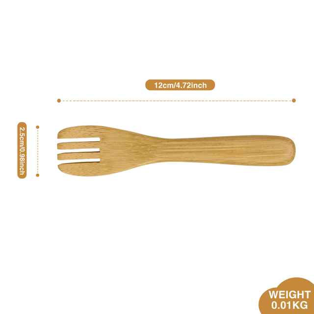 Reusable Classic Bamboo Spoon and Fork Set for Baby-Durable BPA Free Eco-Friendly Dinnerware Wholesale