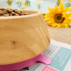 Factory Direct Sale Free Sample Polished Environmentally Friendly Bamboo Durable Non-slip Pet Bowl with Silicone Fixed Base