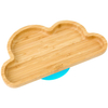 Wholesale High Quality Natural Bamboo Cloud Shaped Children's Plates with Anti-Slip Silicone Suction Cup Base Kids Dining