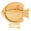 Baby Children Fish-shape Bamboo Wooden Dinner Plate/ Reusable Baby Bamboo Plate