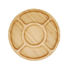 5 Compartments Round Custom Cheap Dry Fruit Wood Bamboo Divider Snack Serving Plate,Bamboo Nuts Serving Tray