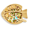 Cartoon Baby Tableware Eco-Friend Does Not Contain BPA Fish Bamboo Baby Plate & Spoon